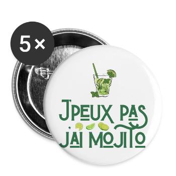 J'peux pas j'ai mojito - Lot de 5 grands badges (56 mm) - blanc - Devant