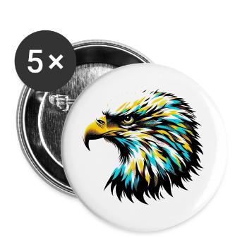Adler - Buttons groß 56 mm (5er Pack) - Weiß - Vorne