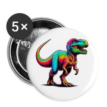 Dinosaurier - Buttons groß 56 mm (5er Pack) - Weiß - Vorne