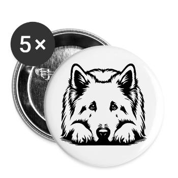 Swiss Shepherd - Buttons large 2.2''/56 mm (5-pack) - white - Front