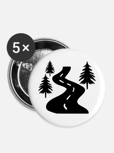 weg bäume - Buttons groß 56 mm (5er Pack) - Weiß