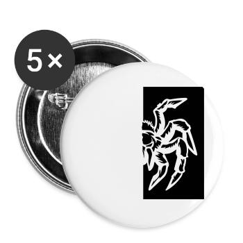 spinne spider - Buttons groß 56 mm (5er Pack) - Weiß - Vorne