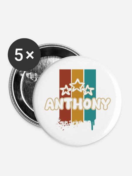 Anthony - Buttons groß 56 mm (5er Pack) - Weiß