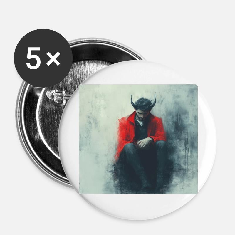 Teufel - Buttons groß 56 mm (5er Pack) - Weiß
