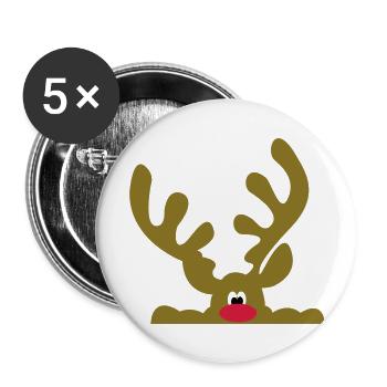 Funny gifts for Christmas - Buttons large 2.2''/56 mm (5-pack) - white - Front