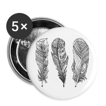 Stylo - Lot de 5 grands badges (56 mm) - blanc - Devant