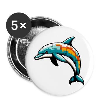 Dolphin - Buttons large 2.2''/56 mm (5-pack) - white - Front