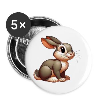 Rabbit - Buttons large 2.2''/56 mm (5-pack) - white - Front