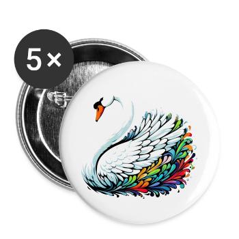 Swan - Buttons large 2.2''/56 mm (5-pack) - white - Front
