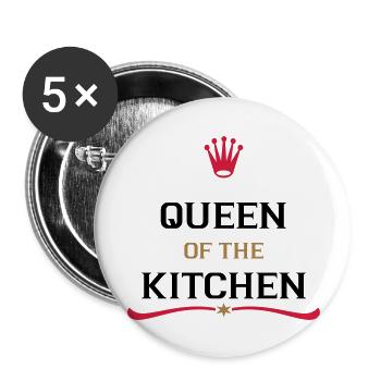 cooking apron for the perfect cook - Buttons large 2.2''/56 mm (5-pack) - white - Front