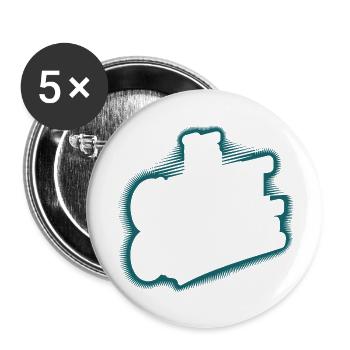 Le combat continue - Lot de 5 grands badges (56 mm) - blanc - Devant