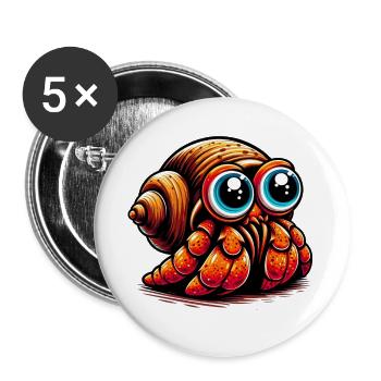 Hermit crab - Buttons large 2.2''/56 mm (5-pack) - white - Front