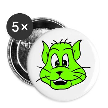 Pretty Cat Looking Happy Cheerful Smiling - Buttons large 2.2''/56 mm (5-pack) - white - Front