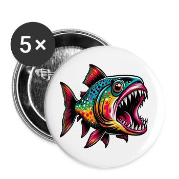 Piranha - Buttons large 2.2''/56 mm (5-pack) - white - Front