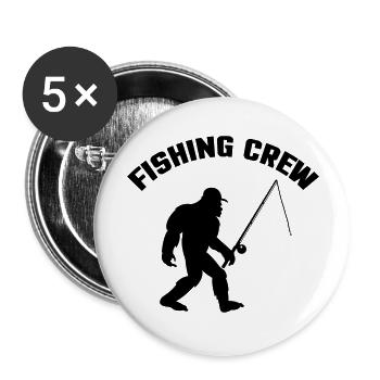 Big Foot Fishing Crew - Buttons large 2.2''/56 mm (5-pack) - white - Front