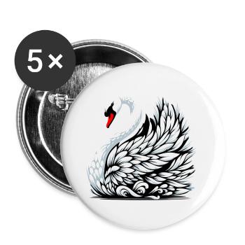 Swan - Buttons large 2.2''/56 mm (5-pack) - white - Front