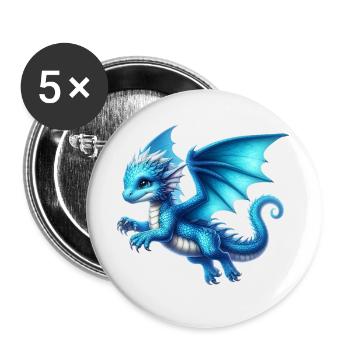 Dragon - Buttons large 2.2''/56 mm (5-pack) - white - Front