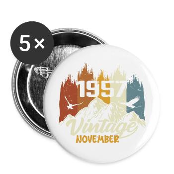 68th Birthday - Legendary since November 1957 - Buttons large 2.2''/56 mm (5-pack) - white - Front