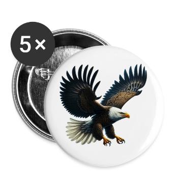 Aigle - Lot de 5 grands badges (56 mm) - blanc - Devant