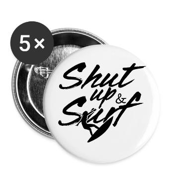 Surfing Surfboard Surfer Wassersport - Buttons groß 56 mm (5er Pack) - Weiß - Vorne