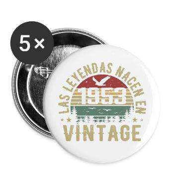 Legenden werden geboren 1953 Geburtstagsgeschenk 1953 - Buttons groß 56 mm (5er Pack) - Weiß - Vorne