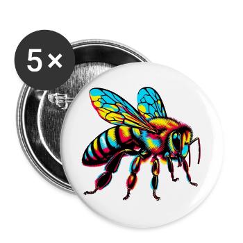 Bee - Buttons large 2.2''/56 mm (5-pack) - white - Front