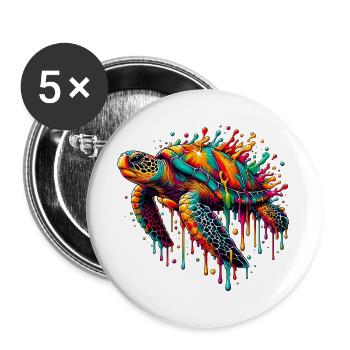 Turtle - Buttons large 2.2''/56 mm (5-pack) - white - Front