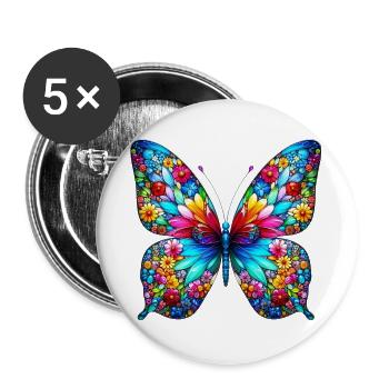 Butterfly - Buttons large 2.2''/56 mm (5-pack) - white - Front