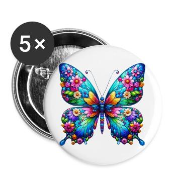 Butterfly - Buttons large 2.2''/56 mm (5-pack) - white - Front