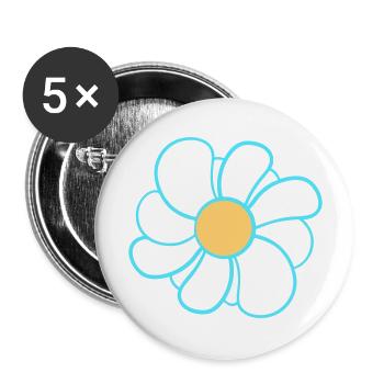 Marguerites blanches Fleurs Printemps Été Fleurs - Lot de 5 grands badges (56 mm) - blanc - Devant