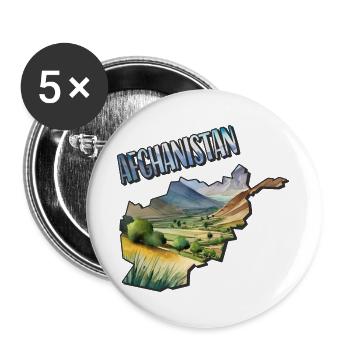 Aquarell Landkarte Afghanistan - Buttons groß 56 mm (5er Pack) - Weiß - Vorne