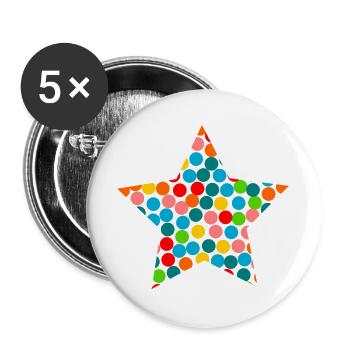 STAR. CHRISTMAS. MERRY CHRISTMAS. MERRY CHRISTMAS - Buttons large 2.2''/56 mm (5-pack) - white - Front