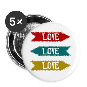 WEIHNACHTEN. FROHE WEIHNACHTEN. FROHE WEIHNACHTEN. WEIHNACHTSMANN - Buttons groß 56 mm (5er Pack) - Weiß - Vorne