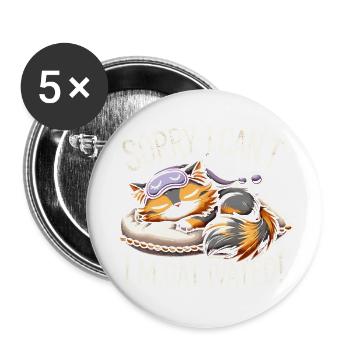 Tut mir leid, ich kann nicht, ich bin katzen-aktiv - Buttons groß 56 mm (5er Pack) - Weiß - Vorne