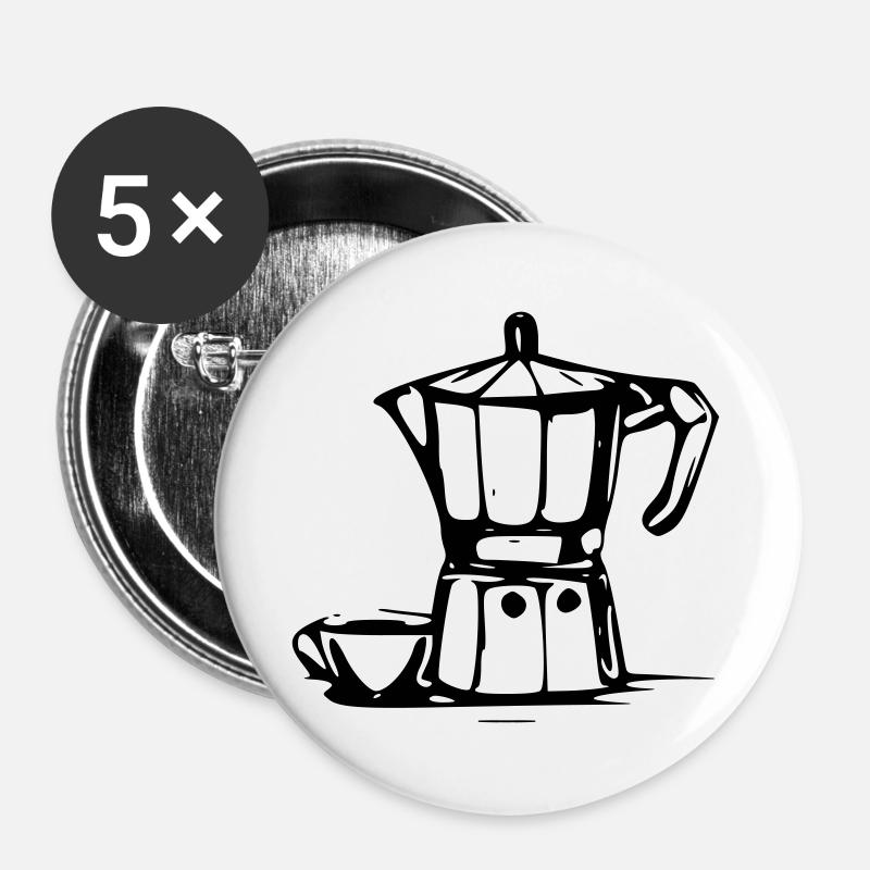 Bialetti - Buttons groß 56 mm (5er Pack) - Weiß