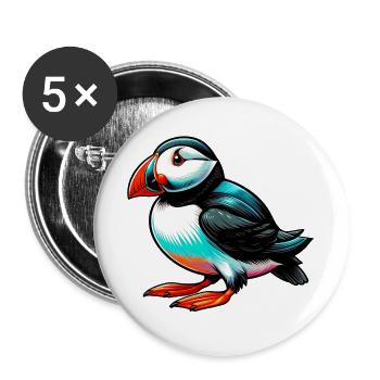 Puffin - Buttons large 2.2''/56 mm (5-pack) - white - Front