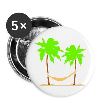 Hammock Under 2 Palm Trees Recreation Beach Sleeping - Buttons large 2.2''/56 mm (5-pack) - white - Front