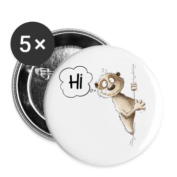 Hi Meerkat I Wild Animals - Buttons large 2.2''/56 mm (5-pack) - white - Front