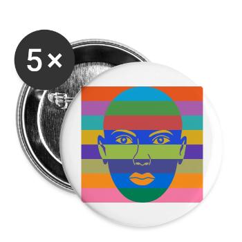 Le pouvoir des filles coloré - Lot de 5 grands badges (56 mm) - blanc - Devant