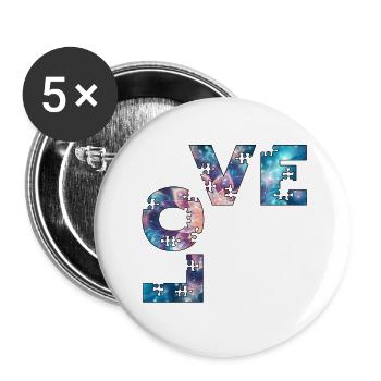 LOVE - Lot de 5 grands badges (56 mm) - blanc - Devant