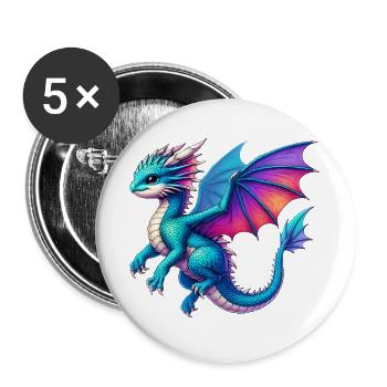 Dragon - Buttons large 2.2''/56 mm (5-pack) - white - Front