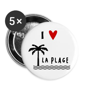 RUHESTAND. FEIERTAG. RUHESTAND. PENSIONIERT. RUHESTAND. - Buttons groß 56 mm (5er Pack) - Weiß - Vorne