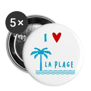 RUHESTAND. RUHESTAND. PENSIONIERT. GLÜCKLICHER RUHESTAND - Buttons groß 56 mm (5er Pack) - Weiß - Vorne