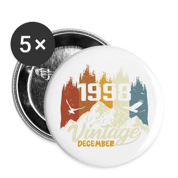 Birthday present born in December 1998 - Buttons large 2.2''/56 mm (5-pack) - white - Front