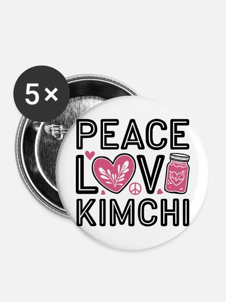 Statement für Kimchi-Fans - Buttons groß 56 mm (5er Pack) - Weiß