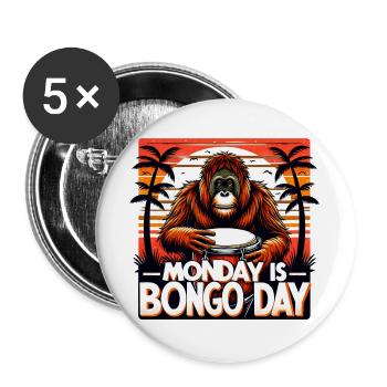 Bongo Trommler - Buttons groß 56 mm (5er Pack) - Weiß - Vorne