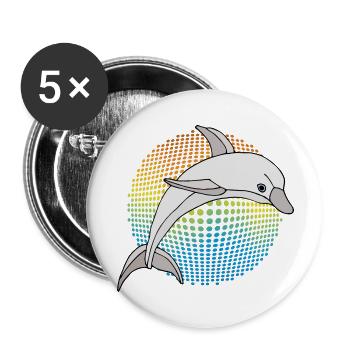 Dolphin - Buttons large 2.2''/56 mm (5-pack) - white - Front