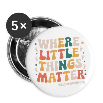 Celebrating delivery room heroines - Buttons large 2.2''/56 mm (5-pack) - white - Front