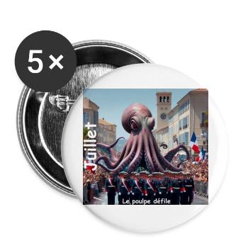 7juillet 1733157923951 - Lot de 5 grands badges (56 mm) - blanc - Devant