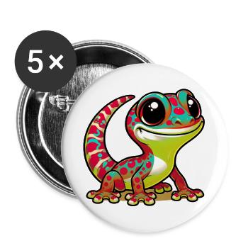 Gecko - Buttons groß 56 mm (5er Pack) - Weiß - Vorne